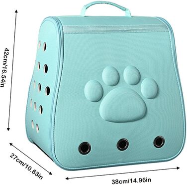 Транспортер для кошенят та цуценят: легка, дихаюча переноска для котів та собак, блакитна