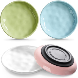 Набір мисок для котів з неслизьким дном, кераміка, анти-котячий пух, 4 шт. (гофрований стиль)