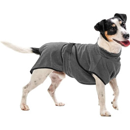 Рушник для собак Роя - серія Dry Hundebademante, сірий, мікрофібра, 60-68 см, для середніх собак, швидковисихаючий, з кільцями