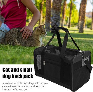 Транспортна переноска для тварин: регульована переноска для собак | складаний вольєр для собак | дихаючий дорожній вольєр з сіткою, прозорий, чорний