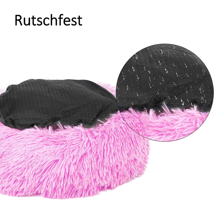 М'яке ліжко для собак Donut 50 см - рожева, для маленьких та середніх собак, кошик для тварин, миється