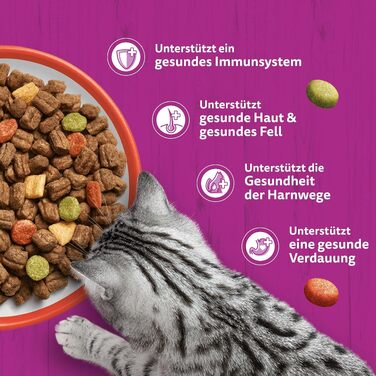 Сухий корм для дорослих котів Whiskas з яловичиною, набір 5 x 800 г