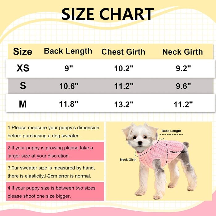 Пуловери для маленьких собак: Чихуахуа, Йоркширський тер'єр, такса. Теплі пуловери для цуценят, дівчаток та хлопців. 2 шт. (чорний/білий), розмір S, M