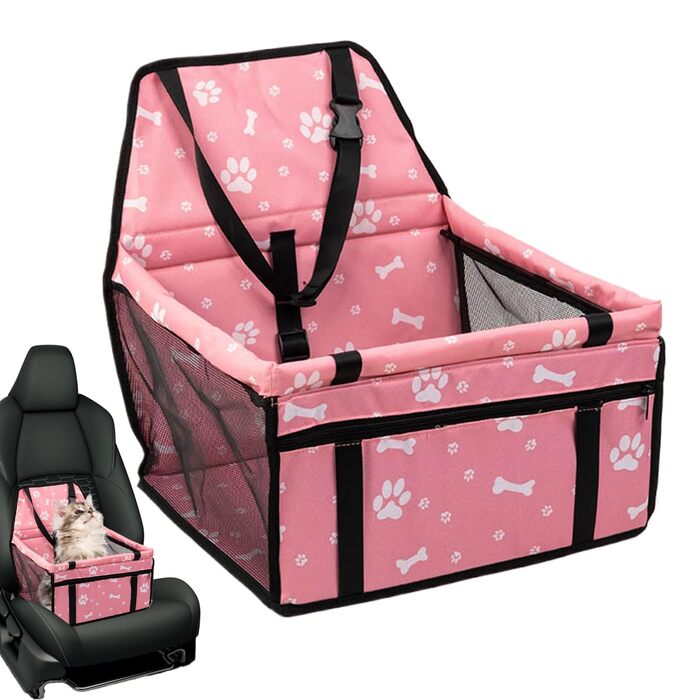 Транспортна переноска для собак у авто - підвищення для собак з кишенькою для зберігання - автокрісло для цуценят, складане, аксесуари для подорожей з домашніми тваринами для довгих поїздок, Percor Rosa UN
