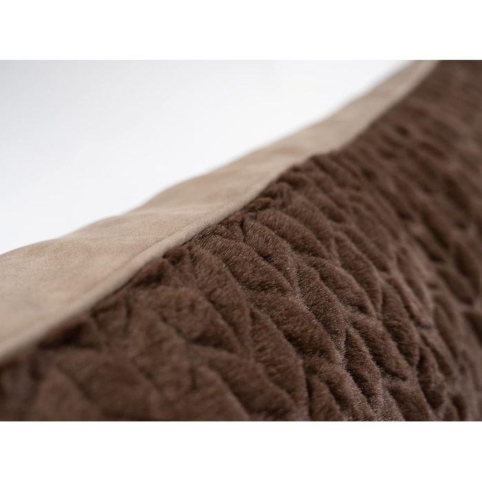 TrendPet VitaBed Style - Ортопедичне ліжко для собак, штучна шкіра зовні, м'яке всередині (80x70 см, Коричневе)