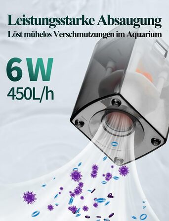 Boxtech Акваріумний фільтр внутрішній 6W, 4-в-1, тихий, регульований, 450L/H, для акваріумів 70-150 літрів
