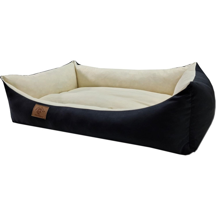 Крісло-ліжко для собак та котів Odol-Plu, 90 x 60 см, водонепроникне, чорно-бежеве