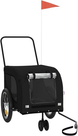 Фургон для собак Fasba: велосипедний причіп для тварин з відбивачами та прапорцем, чорний, 125 x 63 x 66 см