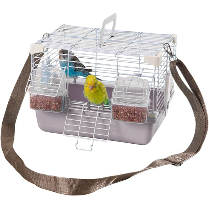 Клітка-переноска Vogel Reisekäfig для хвилястих папужок | Міцна переноска для дрібних тварин, сірого кольору