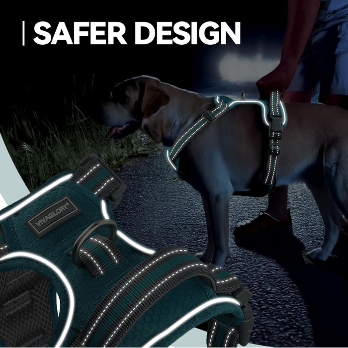 Шлейка для собак VIVAGLORY Easewalk, анти-тягнуча, для дресирування та прогулянок, з ручкою, витримана, для цуценят та собак, S (пір'я, обхват грудної клітки: 36-61 см)