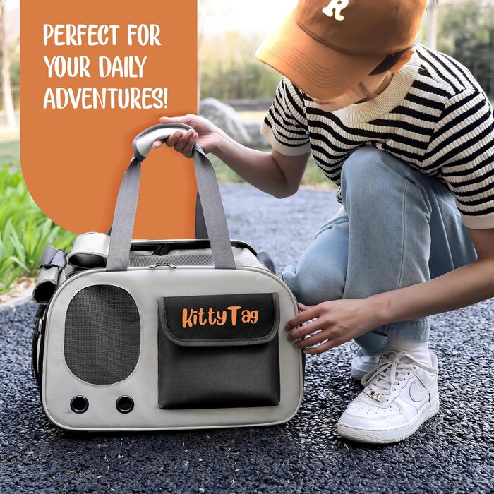 Трансформер для тварин, цуценят, маленьких собак, переноска для котів, водонепроникна, преміум-шкіра PU, переноска для відпочинку, подорожей, прогулянок, хатнього ув'язнення, покупок (Чорний)