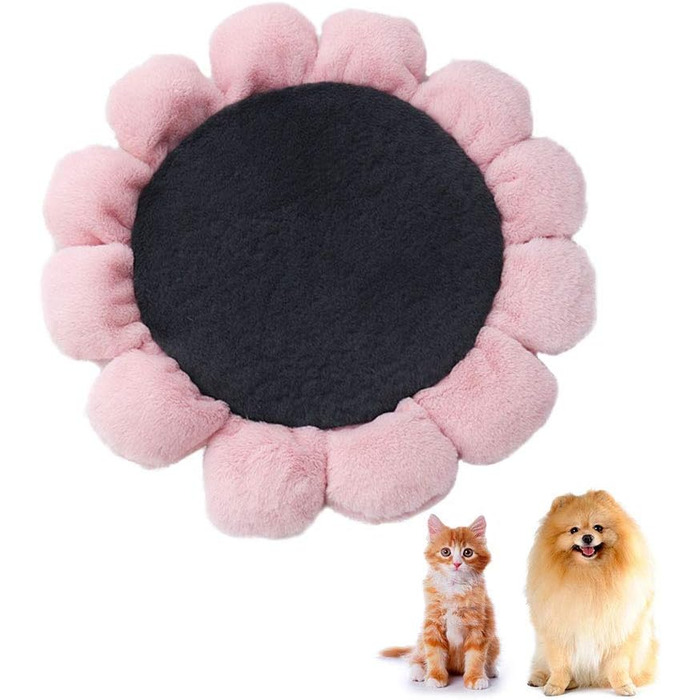 Килимок для тварин Oncpcare, круглий, з квітковим принтом, м'який, теплий, плюшевий, для собак та котів середніх та маленьких порід (сірий, L (100 см))