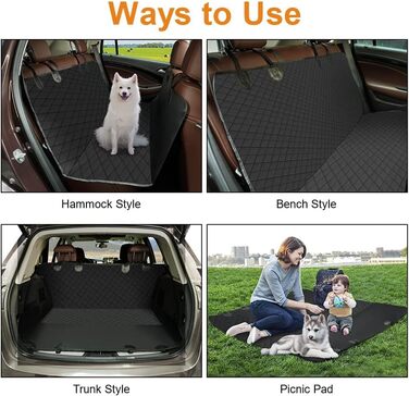 Захист для багажника авто URAQT для собак, 142 x 130 см, водонепроникний, з кріпленням для собаки та мискою