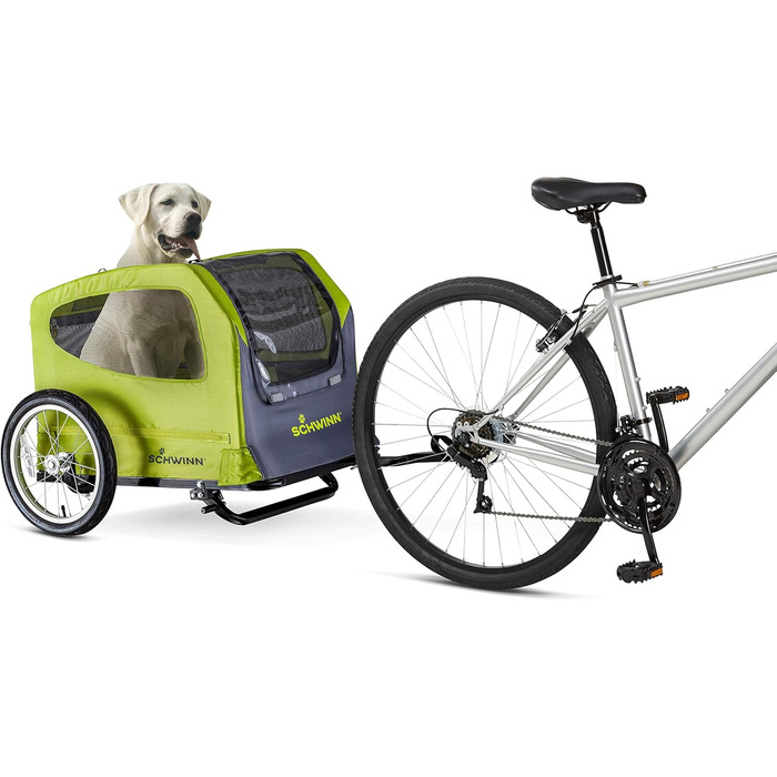 Причіп для собак Schwinn Rascal, для малих та великих собак, складаний, універсальний, зелений, до 45 кг