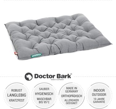 Ортопедичне собаче ліжко Doctor Bark Urban - для великих собак, 90x70 см, сірий колір, Made in Germany