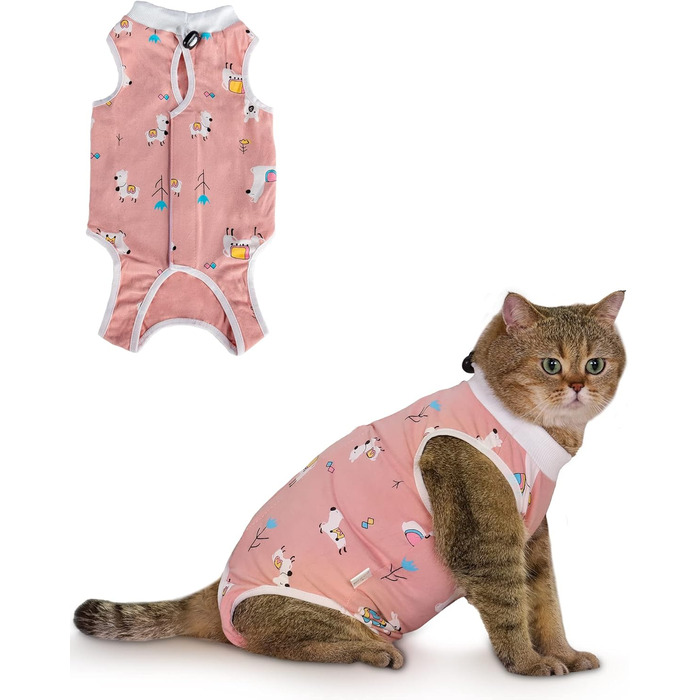 ANWA післяопераційний комбінезон для котів, дихаючий одяг для відновлення після стерилізації та операцій, жіночий боді для котів з абдомінальними ранами