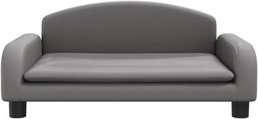 Ліжко для собак і котів vidaXL, м'яке штучна шкіра, сіре, 70x45x30 см, диван для маленьких собак і котів