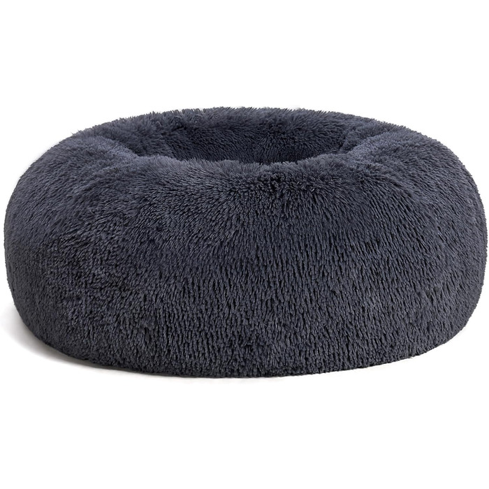 Ортопедичне ліжко для собак, кругле, м'яке, для котів та собак, ліжко-софа, кошик, 80 см, темно-сірий, 80x80x20 см