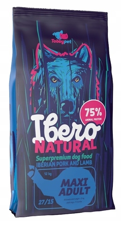 Сухий корм для великих собак Ibero Natural Dog Maxi Adult (ягня та свинина), 12 кг