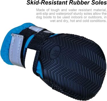 Чоботи для собак Dricar: 4 шт., дихаючі, антиковзні, для маленьких, середніх та великих собак, синій, розмір M