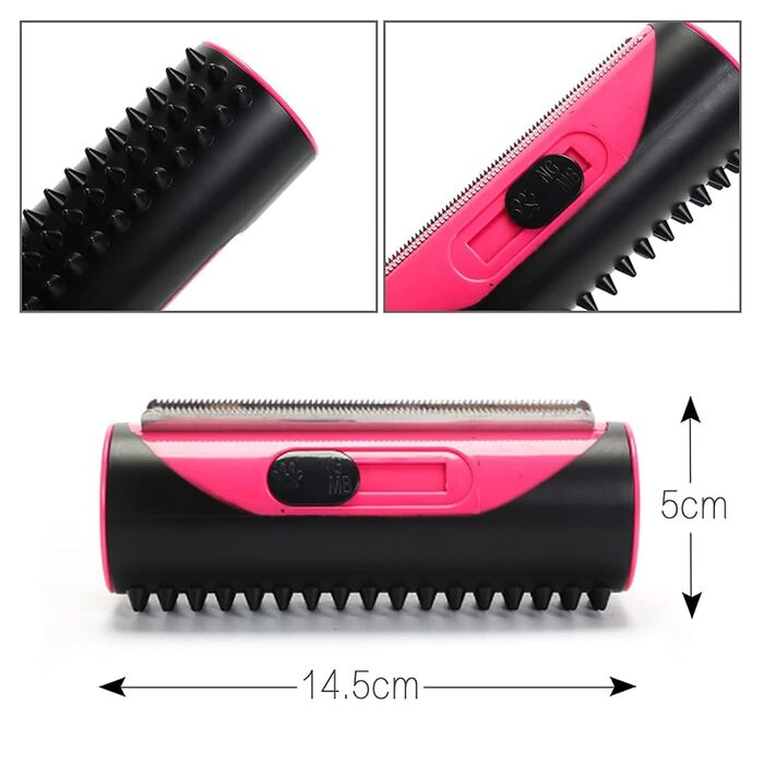 Щітка для котів та собак, самоочисна, для довгої та короткої шерсті, для догляду за тваринами, видаляє підшерсток, випадаючу шерсть та бруд (рожева)
