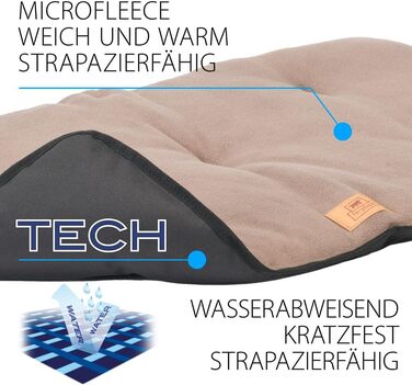 Килимок для собак Ferplast, лежанка-софа, середній розмір, 65 x 48 x 3,5 см, чорний, з мікрофлісу, водонепроникний, миється