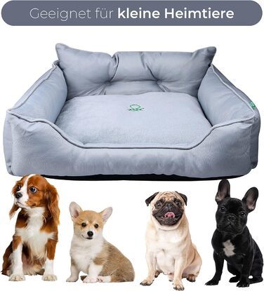 Ліжко для собак та котів Benetton - зручне, м'яке, сіре, розмір S (50x40x18 см)