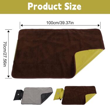 Водонепроникний килимок для собак Zjyufy, флісовий, для дому та вулиці, туристичний, складаний, для малих, середніх та великих собак, зелений