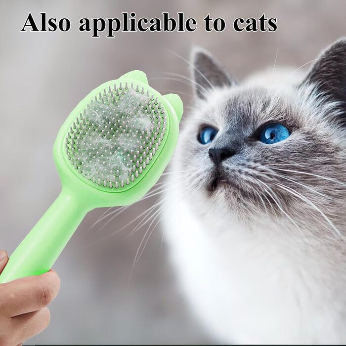 Щітка для собак маленьких порід самоочищувана - регульована, рожева та зелена