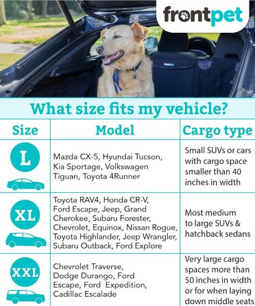 Захисний коврик у багажник для собак FrontPet, універсальний, великий (35'L x 40'W), сірий