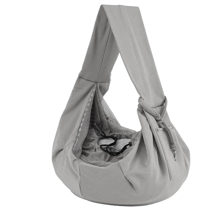 Сумка-переноска для котів та собак, сіра, для цуценят, з плечовим ременем