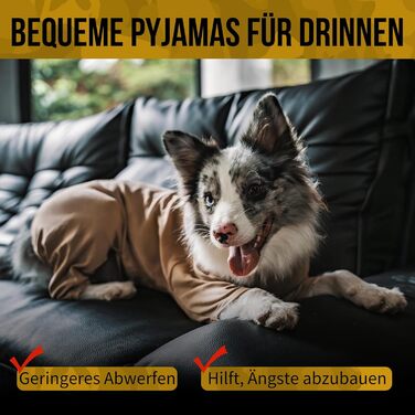 OneTigris Піжама для собак, теплий комбінезон для великих та середніх собак, коричневий L