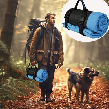 Переносна лежанка для собак та котів, 86x58 см, блакитна. Зручна та тепла, для дому та на вулицю. Легка, складана, миється.