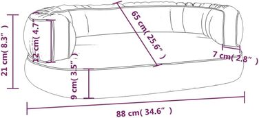 Крісло-ліжко для собак VidaXL, 75x53 см, штучна шкіра, темно-синій