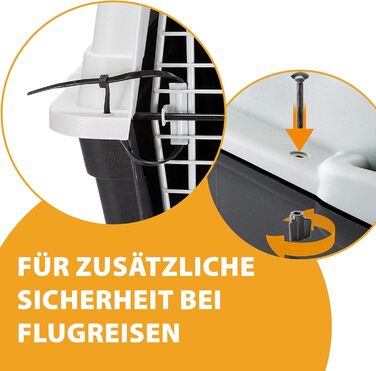 Переноска для собак Ferplast Atlas 60, сіра, 61 x 91 x 68 см, для середніх собак