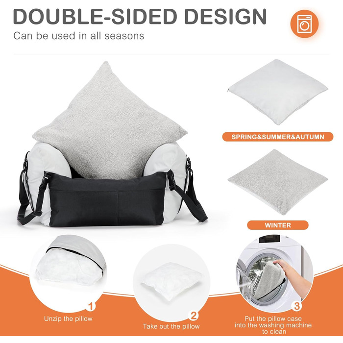 Автокрісло для собак Cinnani - зручне та безпечне автокрісло для маленьких собак з кишеньками та знімним килимком