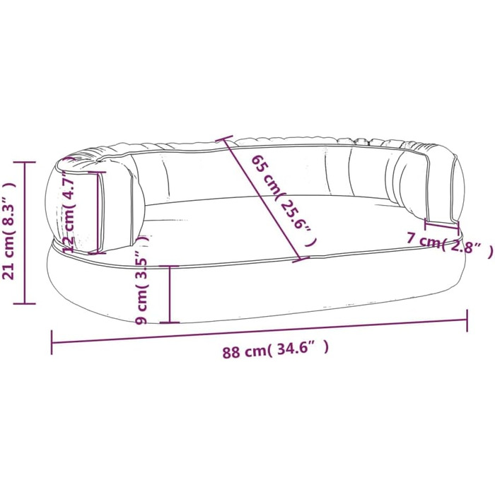Крісло-ліжко для собак VidaXL, 75x53 см, штучна шкіра, темно-синій