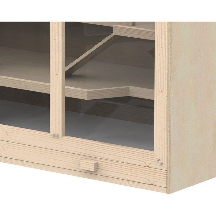 Клітка для тварин PawHut, клітка для гризунів з рампою та гойданням, верхня кришка відкривається, знімна піддон, дерево сосна та PS пластик, 115 x 60 x 55 см