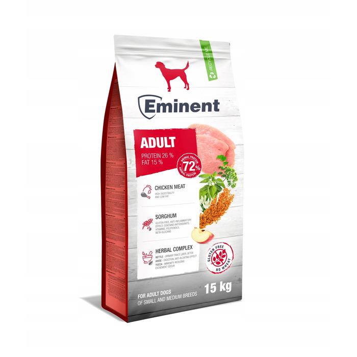 Сухий беззерновий корм для дорослих собак Eminent Premium Adult 26/15, 15 кг
