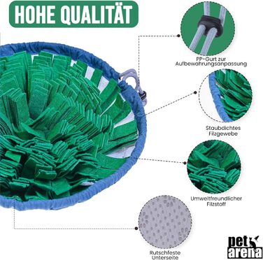 PET ARENA килимок для нюхання собак - інтелектуальна іграшка для собак, зелений, регульований розмір, миється