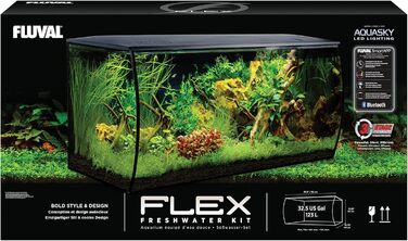 Акваріум Fluval Flex 123 л, прісноводний, чорний, комплект
