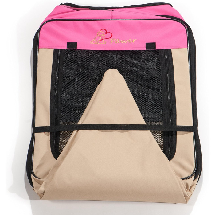 Ляльковий загон для тварин Pawer, 8-секційний, розкладний, з персоналізованим вишитим покриттям, для котів/собак/цуценят, 600D Oxford, портативний, для дому та вулиці, 36'x18.5', рожевий