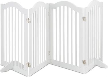 Захисна огорожа Relaxdays для дітей і собак, 70x205,5 см, складна, біла, з ніжками, вільностояча