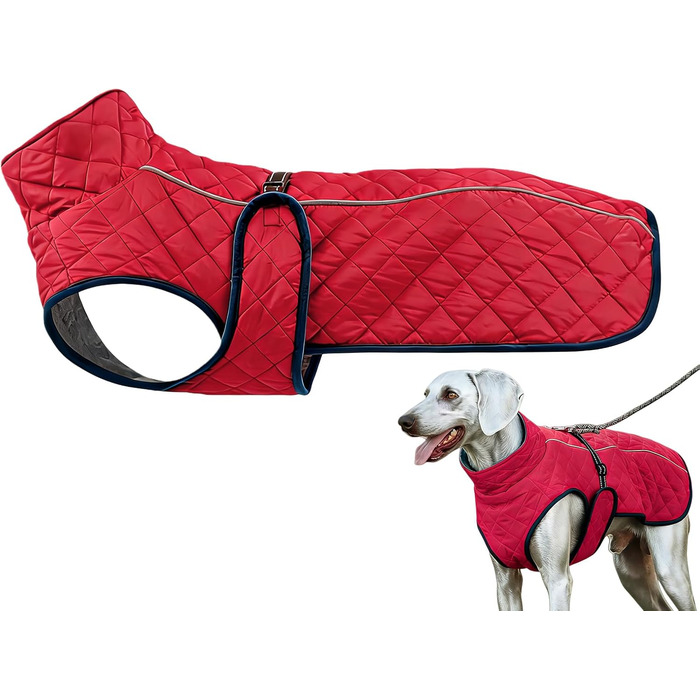 Зимовий теплий жилет для собак | Вітростійкий бавовняний жилет - теплий та м'який жилет для собак, для пікніків, прогулянок, катання на лижах, кемпінгу та міських прогулянок (червоний)