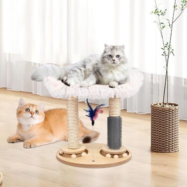 Інтерактивне котяче іграшкове карусель з дерева Banaone 4 в 1: карусель, когтеточка, іграшка, туалет для котів