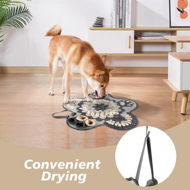 Килимок для собак з пошуком їжі, інтерактивна іграшка-килимок, 60x60 см, сірий