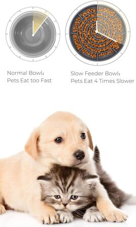 Антислизький насадковий миска для собак та котів, Slow Feeder, силікон, велика, сіра