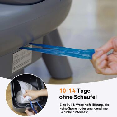 60 мішків для сміття з ручкою для котячого туалету, самоочищувані, міцні, водонепроникні, для котів/собак