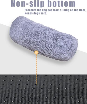 Кругле ліжко для собак та котів, м'яке, 4XL (120 см), сірий колір