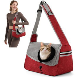Сумка-переноска для собак та котів ALLSOPETS, виносна сумка-переноска для тварин, до 5 кг, бордовий колір
